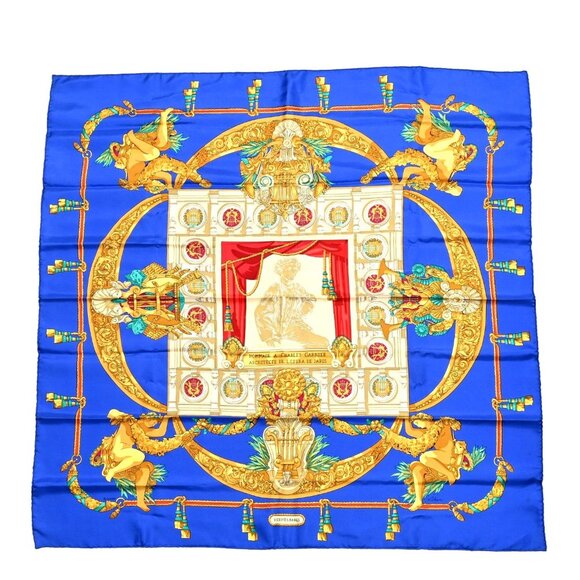 HERMES Silk Scarf 90 Hommage A Charles Garnier Architecte De L'Opera De Paris - Picture 1 of 9